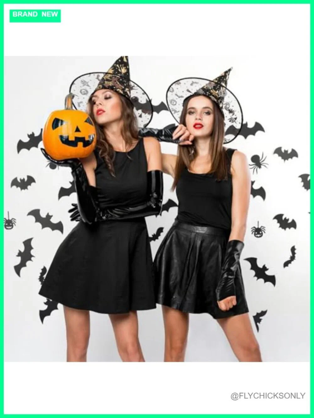 Women's Faux Leather Gloves Set - Long Wet Look & Fingerless - Halloween
